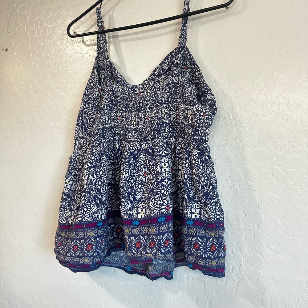 Torrid Blue and White Patterned Tank Top - Picture 3 of 5